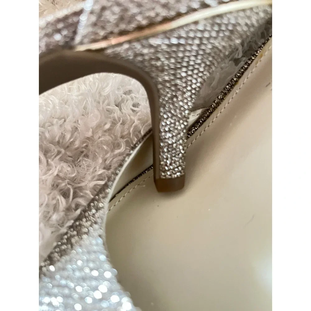 ANNE KLEIN Sparkly Gold embellished ankle strap Formal Size 8